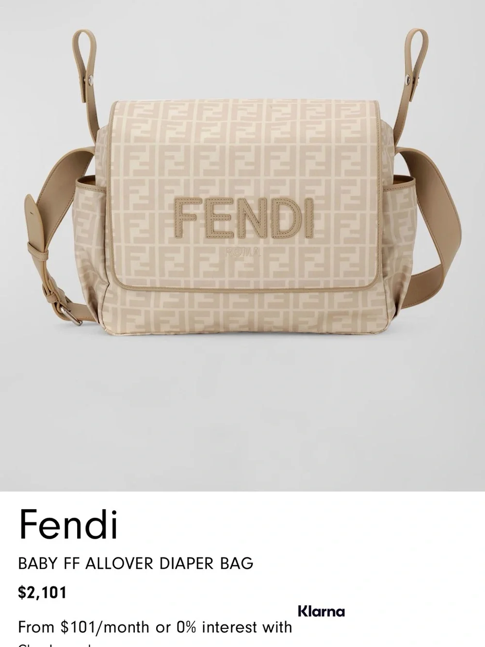 Fendi Beige FF Monogram Messenger Bag